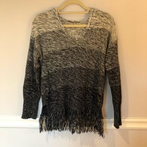 Dirtee Hollywood- Gray Toned Pullover with Fringe